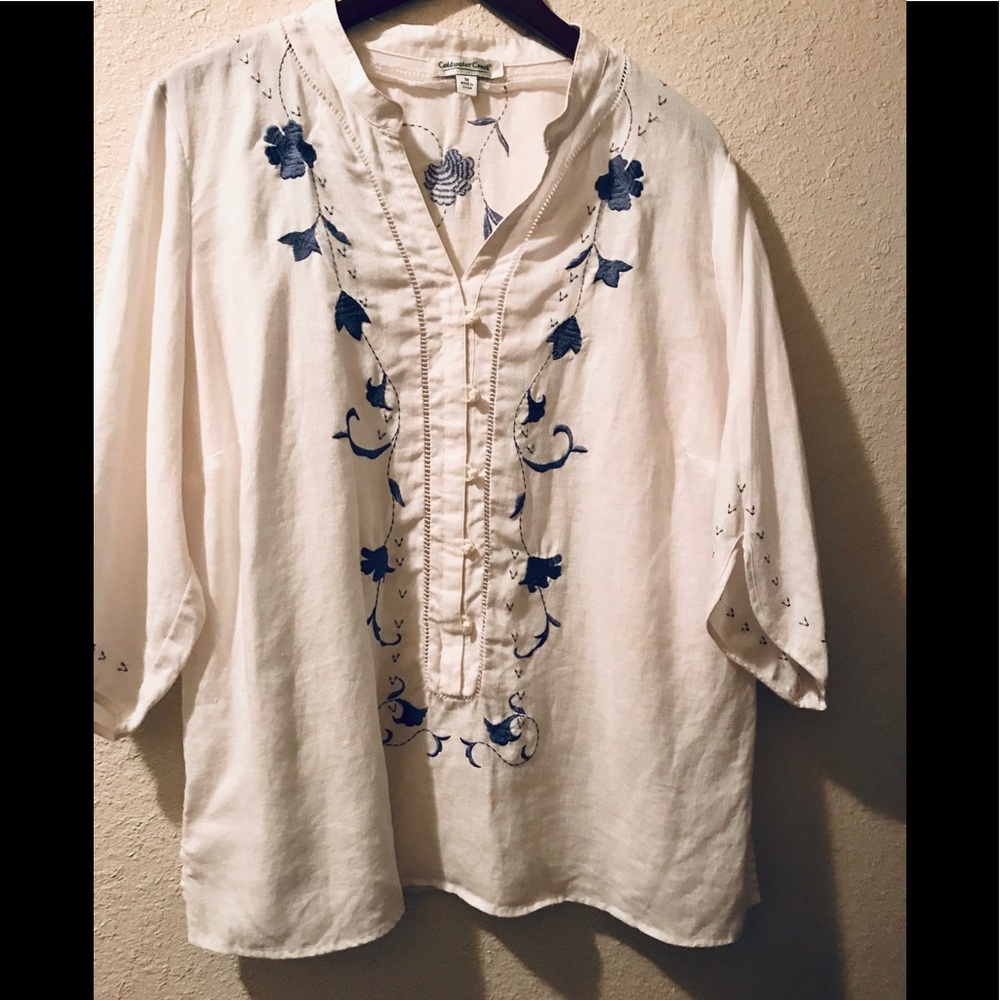 Coldwater Creek 100% Linen Blouse
